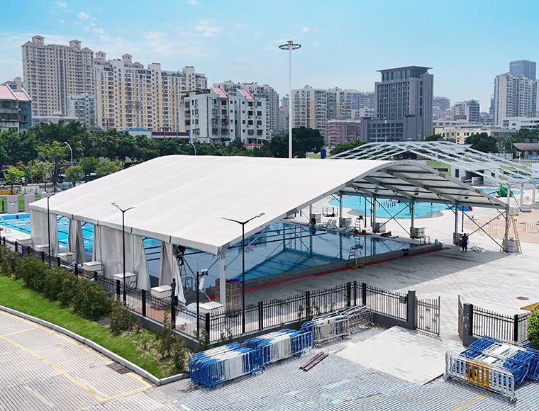 Curved Tent &ndash; ​​Swimming Pool Canopy Structure