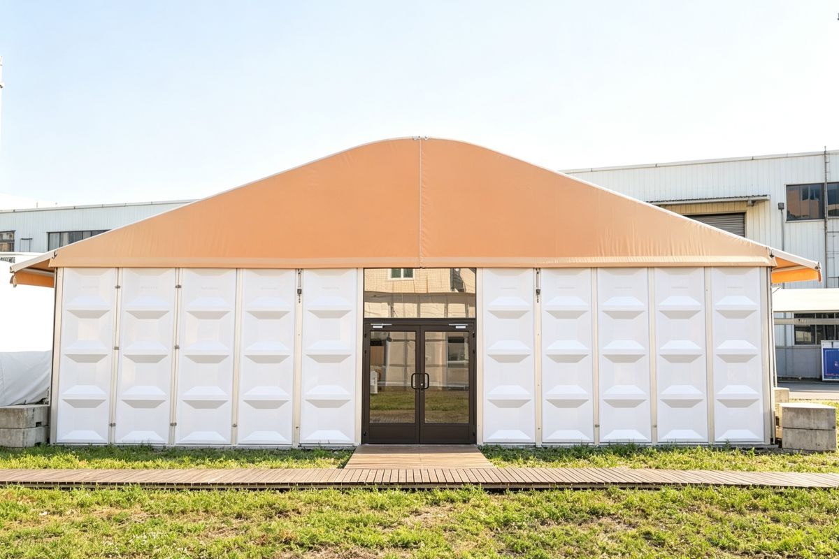 15m &times; 10m Curved Tent with ABS Wall Clear Span Aluminum Structure