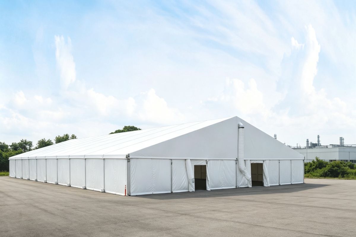 30m &times; 50m Warehouse Tent | Clear Span Aluminum Industrial Storage Building