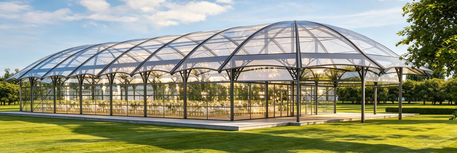 20m &times; 50m &times; 5m Curved Atrium Tent