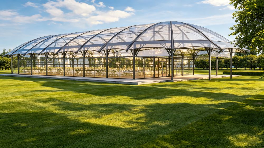 20m × 50m × 5m Curved Atrium Tent